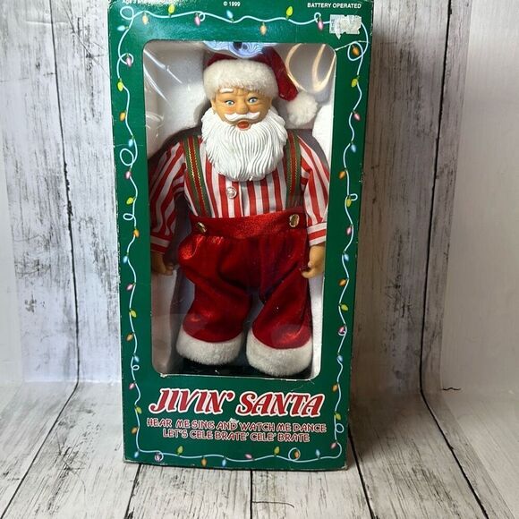Vintage 90s 1999 Jivin Santa in Original Box 13” Battery Operated Christmas - Picture 9 of 9